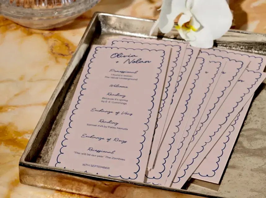 Wedding Program Examples